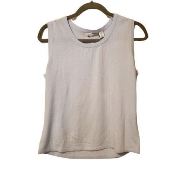 Luxe 360 by Mercer Street Studio Womens Sz PL Blue  Solid Sleeveless Tank Top - Picture 5 of 8